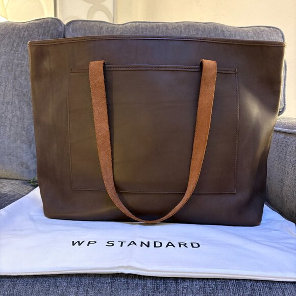 WP Standard Oversized Zipper Tote - Chocolate Leather - Picture 1 of 10